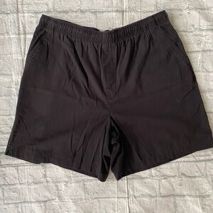 Basic Editions men XL 100% cotton pull on chino shorts w/elastic waist black